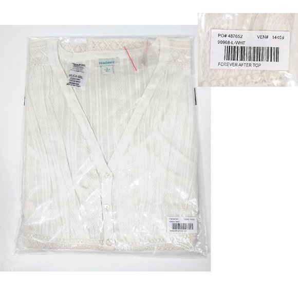 Sundance White Smocked Button Down Blouse - Picture 11 of 12